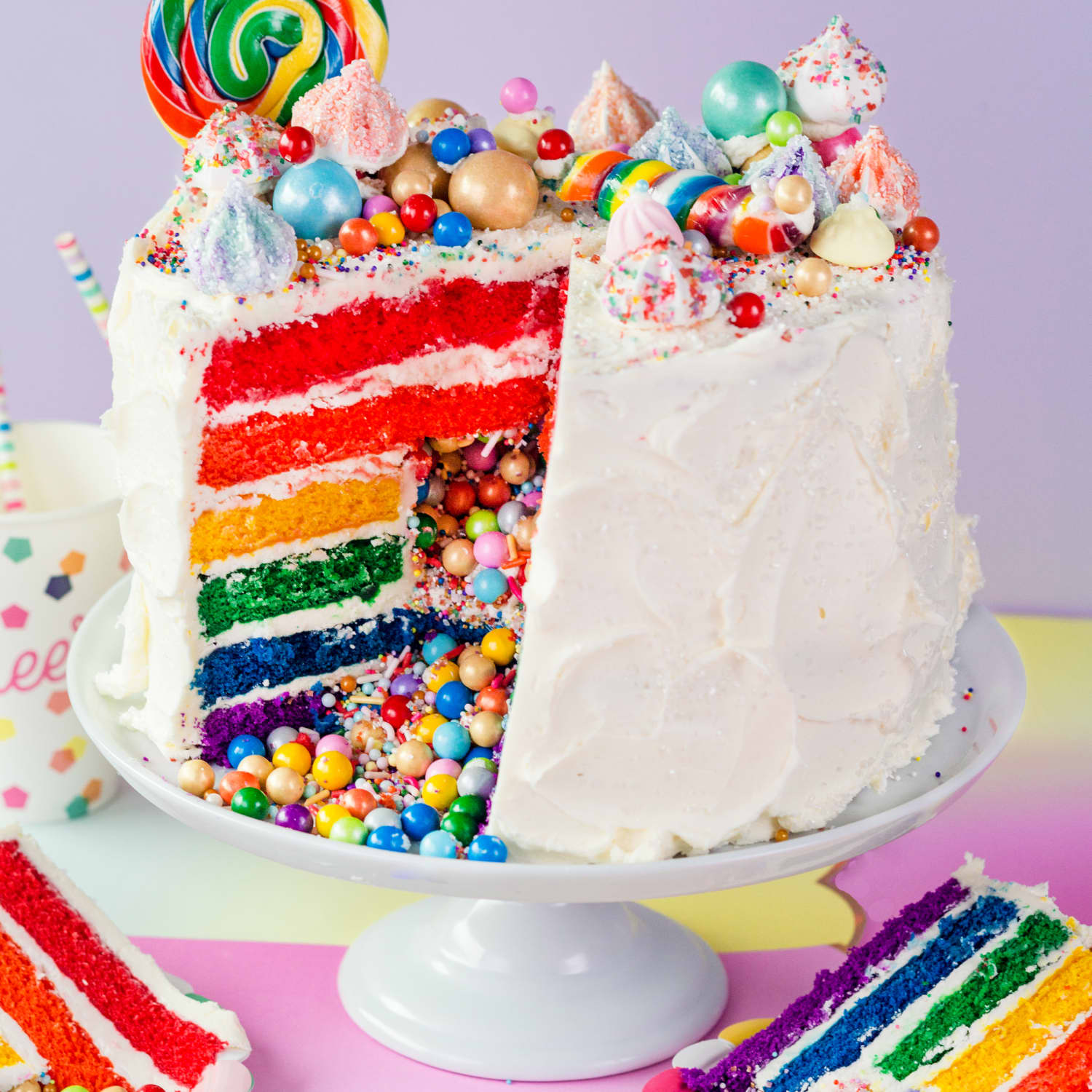 rainbow surprise cake